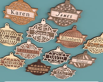 Laser Cut File Custom Christmas Ornaments - svg dxf pdf eps DIGITAL FILE
