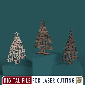 Luke 2:11 Christmas Tree - Laser Cut File svg dxf pdf eps ai DIGITAL FILE