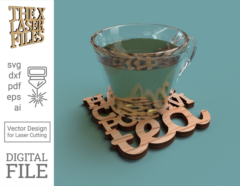 Tea Coasters Laser Cut Vector File DIGITAL FILE Etsy
