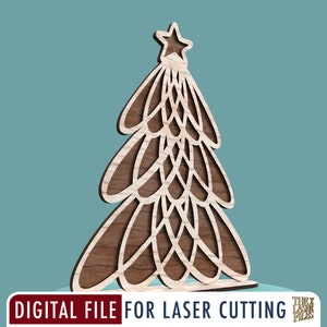 Doodle Christmas Tree Laser Cut File svg dxf pdf eps ai DIGITAL FILE