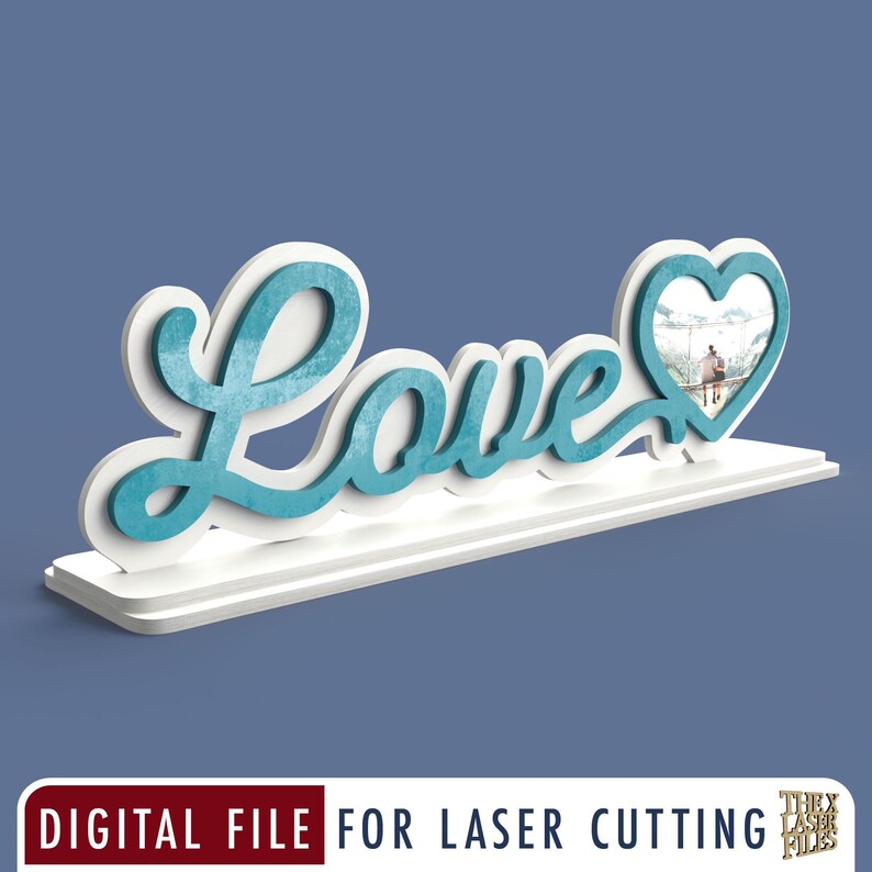 Love Heart Valentine's Sign - Laser Cut File Svg Dxf Pdf Eps DIGITAL ...