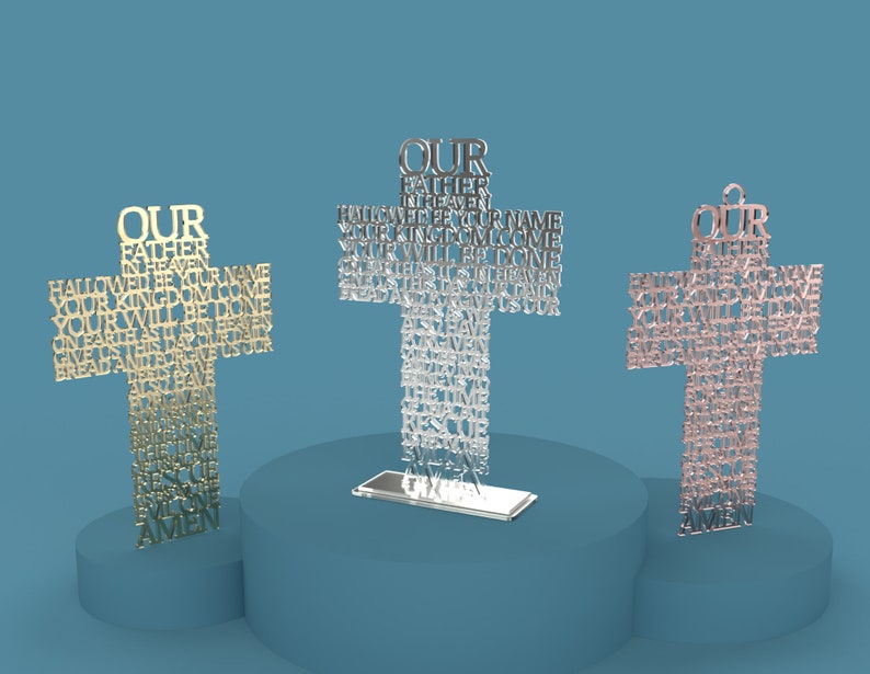 Download Lords Prayer Our Father Cross Laser Cut Vector File | Etsy