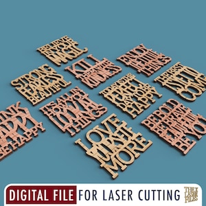 Positive Untersetzer - Laser Cut Dateien svg dxf pdf eps ai DIGITAL DATEI