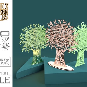 NBV Lord's Prayer Our Father King James Version Tree - Lasergesneden bestand svg dxf pdf eps ai digitaal bestand