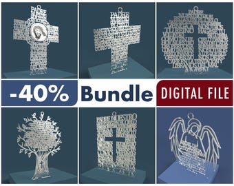 Spanish Lord's Prayer & Angel Laser Cut File Bundle (Digital File)