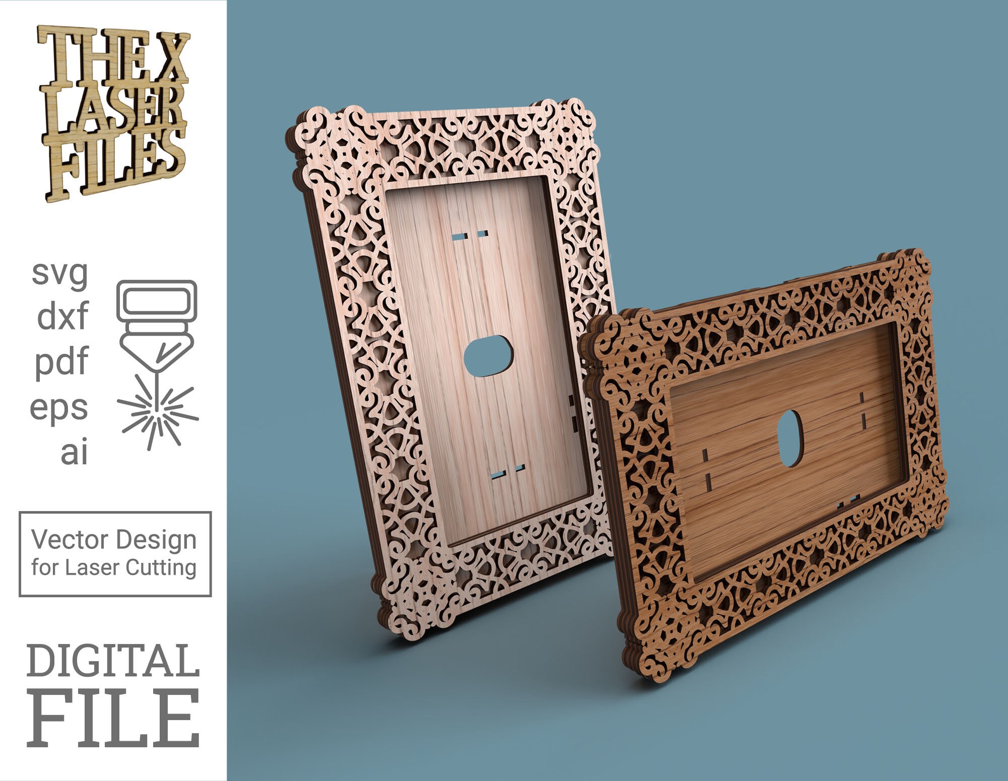 9:16 Photo Frame - Cast Iron - Laser Cut File Svg Dxf Pdf Eps Ai ...