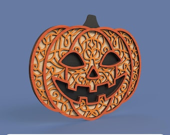 Multilayer Halloween Pumpkin - Laser Cut File svg dxf pdf eps DIGITAL FILE