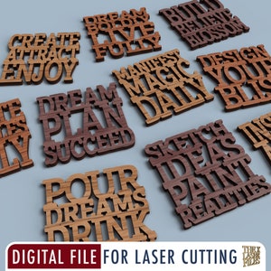 Manifest Coasters - Laser Cut Files svg dxf pdf eps ai DIGITAL FILE