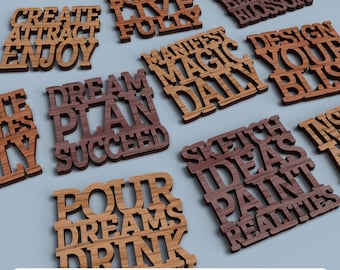 Manifest Coasters - SVG files for Laser Cuttings svg dxf pdf eps DIGITAL FILE