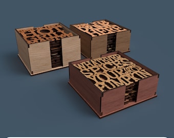 Coaster Holder 01 - Laser Cut File svg dxf pdf eps ai DIGITAL FILE