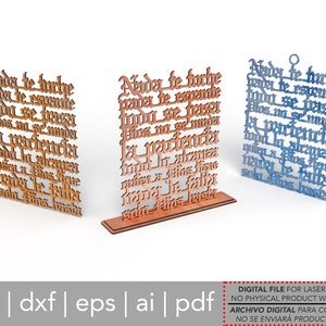 Cuadro Nada te turbe nada te espante (Ne laissez rien vous déranger en espagnol) - fichier découpé au laser svg dxf pdf eps ai