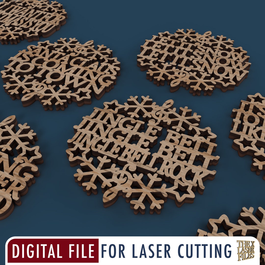 Christmas Songs Coasters and Ornaments Laser Cut File Svg Dxf Pdf Eps