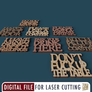 Don't f**k up the table Untersetzer - Laser Cut Datei svg dxf pdf eps ai DIGITAL DATEI