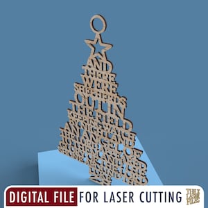 Christian Christmas Tree &quot;And there were shepherds out in the field&quot; Luke 2:8 - Laser Cut File svg dxf pdf eps ai DIGITAL FILE