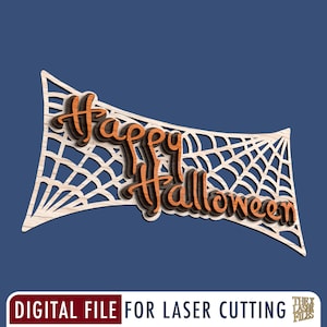 Happy Halloween Sign Multilayer - Laser Cut File svg dxf pdf eps ai DIGITAL FILE