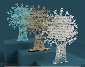 Árbol Padre Nuestro - Archivo Vector de Corte Láser