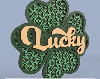 Laser Cut File Shamrock Sign – St Patrick's Day Lucky Decor (Digital Download)