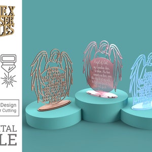 Prière de l'ange de Dieu - fichier découpé au Laser svg dxf pdf eps ai fichier numérique