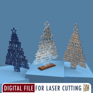 Luke 2:8 Christmas Tree - Laser Cut File svg dxf pdf eps ai DIGITAL FILE