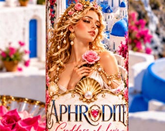 Aphrodite Goddess of Love 7 Day Ritual Candle | Greek Goddess | Self Love Beauty Attraction Passion | Spiritual Altar Candle