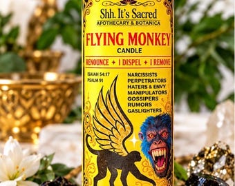 Flying Monkey 7 Day Ritual Candle | Spiritual Protection, Cord Cutting, Return to Sender, Cleansing and Banishing Candle