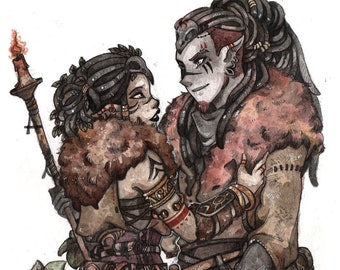 Watercolor original - Gaya and Guadrevin