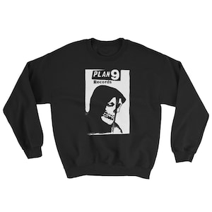 Plan 9 Records Sweatshirt, Misfits, Samhain, Danzig, Black Flag, Circle Jerks, Bad Brains, Germs, Punk, Goth, Deathrock