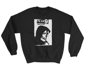 Plan 9 Records Sweatshirt, Misfits, Samhain, Danzig, Black Flag, Circle Jerks, Bad Brains, Germs, Punk, Goth, Deathrock