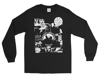 Krass långärmad T-shirt, Rudimentary Peni, The Mob, Flux of Pink Indians, Discharge, Anarcho Punk, Deathrock, Post Punk,