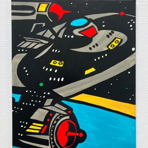 Original Comic Art Style Star Trek Constitution Battle Refit Mirror Mirror 16x20