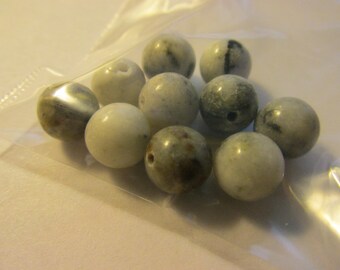 8mm, Gray Feldspar Gemstone Beads, Set of 10