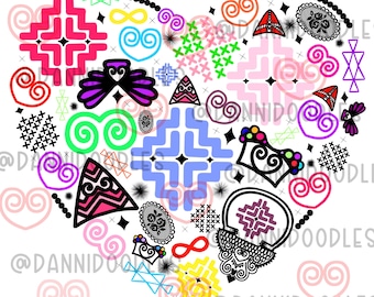 モン族のハートの落書き：デジタルアート（JPG、PNG）