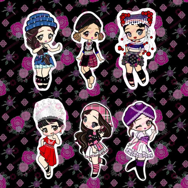 BUNDLE 1, Hmong Chibi Girl group, Chibi Girl Group, chibi girl, Hmong design, Hmong art, Hmong girl, Hmong girls