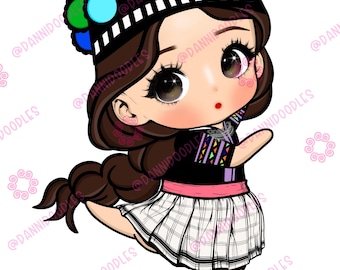 Dancing Hmong Chibi Girl: Hmong Digital Art (PNG, JPG)