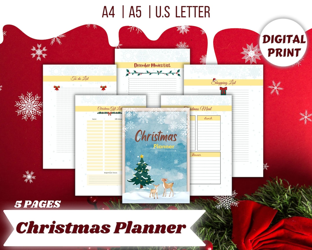 Christmas Planner Printable Christmas Gift List Digital - Etsy