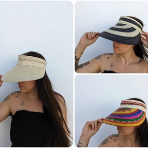 Hand made straw visor / Straw beach visor image 1