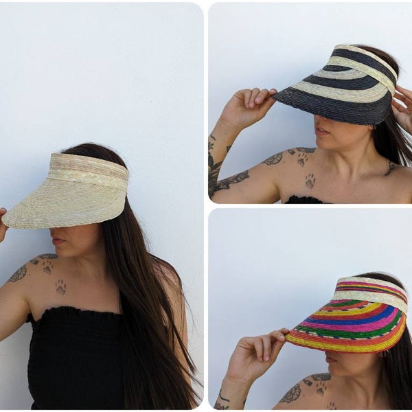 Hand made straw visor / Straw beach visor