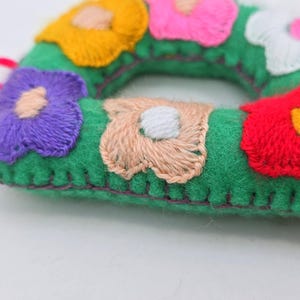 Embroidered Christmas Letter Ornament: Mexican Christmas Decor image 15