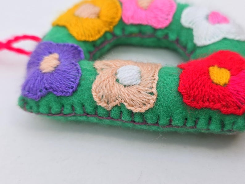 Embroidered Christmas Letter Ornament: Mexican Christmas Decor image 15