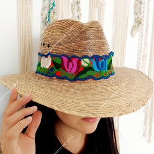 Floral Mexican hat band / hatband in various colors / cowboy hat strap / hat accessories