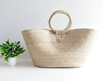Extra large Boho straw bag / handmade market straw bag / mexican tote bag / summer bag / farmer's market bag /