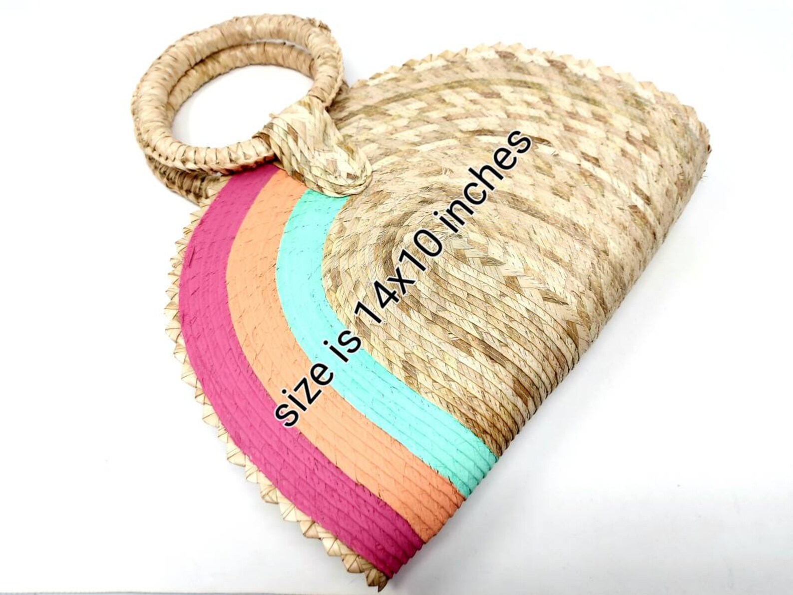 Rainbow Straw Purse / Handmade Market Straw Bag / Mexican | Etsy