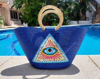 evil eye straw bolsa