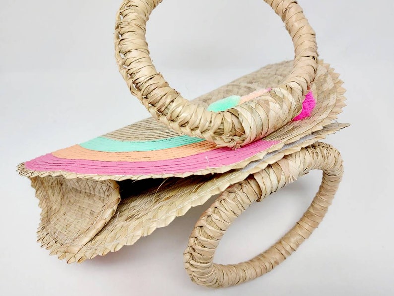 Rainbow Straw Purse / Handmade Market Straw Bag / Mexican Etsy