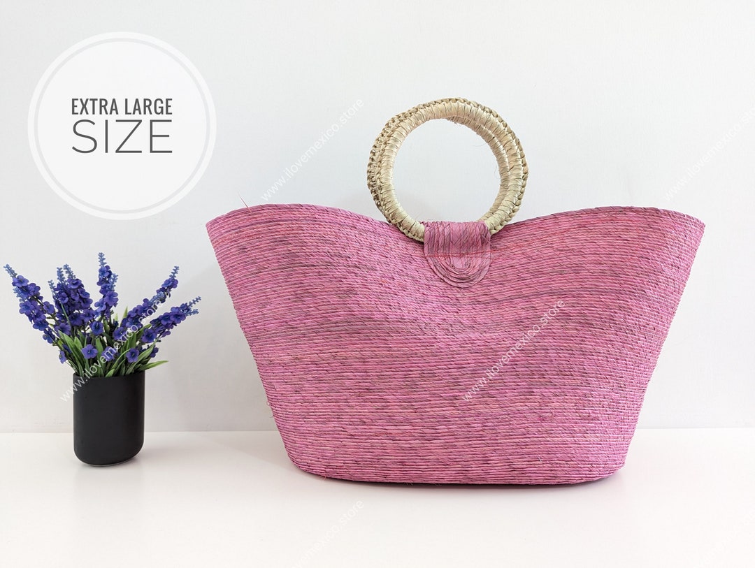 Extra Large Colorful Straw Bag / Handmade Market Straw Bag / Mexican ...
