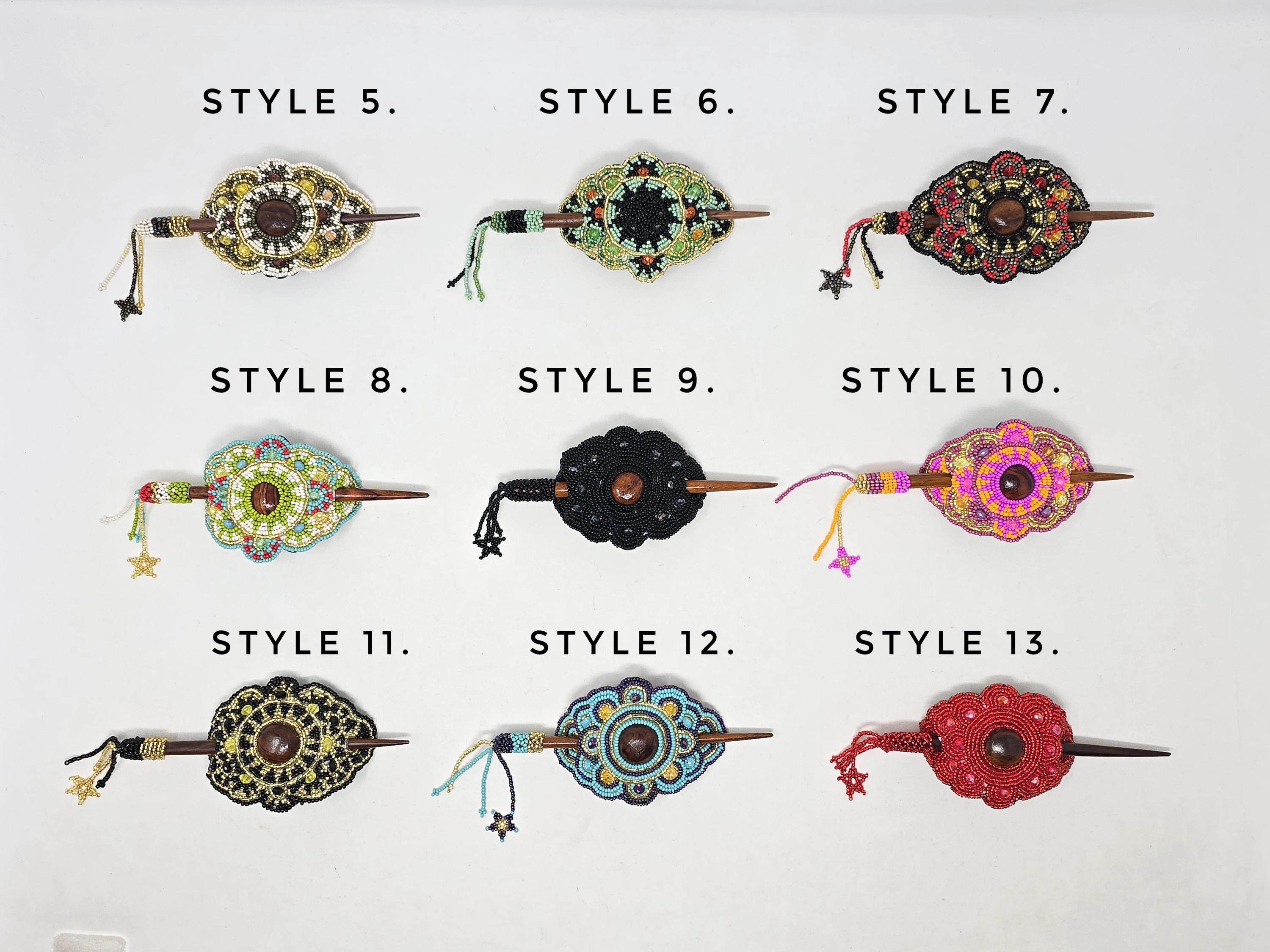 Mexican Floral Hair Pin: Glass Bead Hair Accessory - Etsy