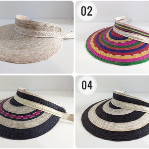 Hand made straw visor / Straw beach visor image 2