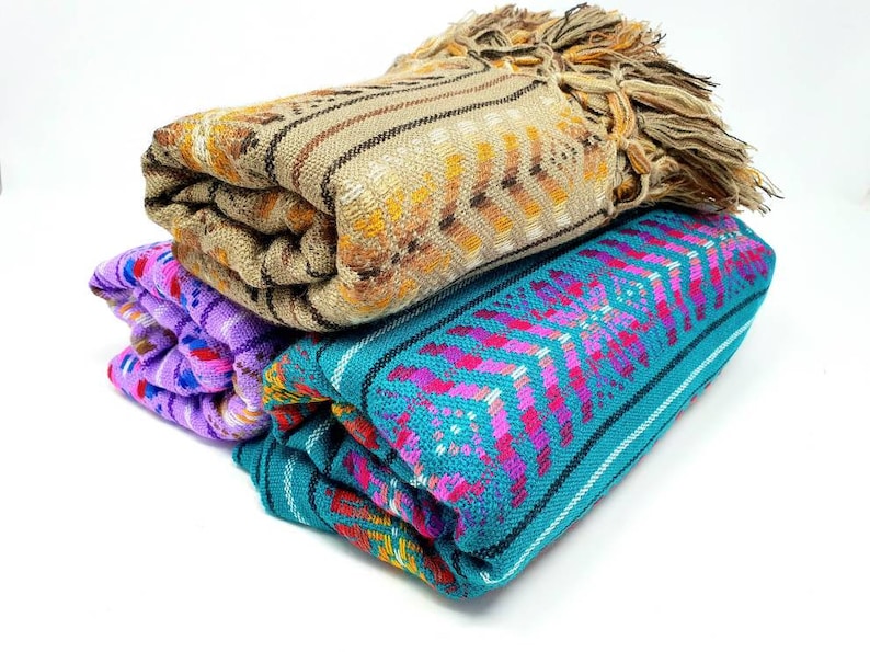 Mexican woven rebozo scarf / Traditional woven fabric rebozo / Mexican cambaya shawl / mexican pashmina / colorful nursing scarf image 7