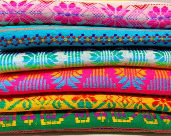 Mexican fabric by the yard / Mexican ethnic fabric / colorful woven fabric / colorful mexican table cloth / mexico fabric