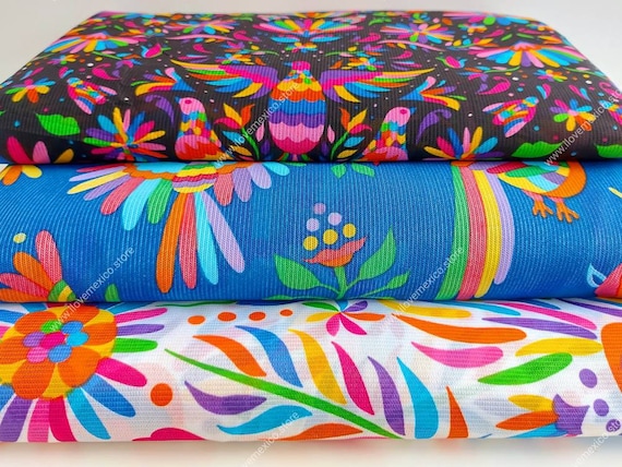 Mexican Otomi Fabric: Colorful Acrylic Fabric by the Yard